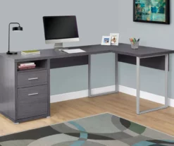 Monarch Metal 2-Drawer L-Shaped Computer Desk -Storage supplies store 810542512 1