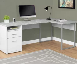 Monarch Metal 2-Drawer L-Shaped Computer Desk -Storage supplies store 810542513 1
