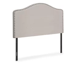 Monarch Linen Nailhead Trim Headboard -Storage supplies store 810542522 2