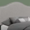 Monarch Linen Nailhead Trim Headboard -Storage supplies store 810542523 1