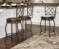 Pike Brown 3-Piece Upholstered Adjustable Swivel Stool Set 14 Pike Brown 3-Piece Upholstered Adjustable Swivel Stool Set -Storage supplies store 810543038 A0 9
