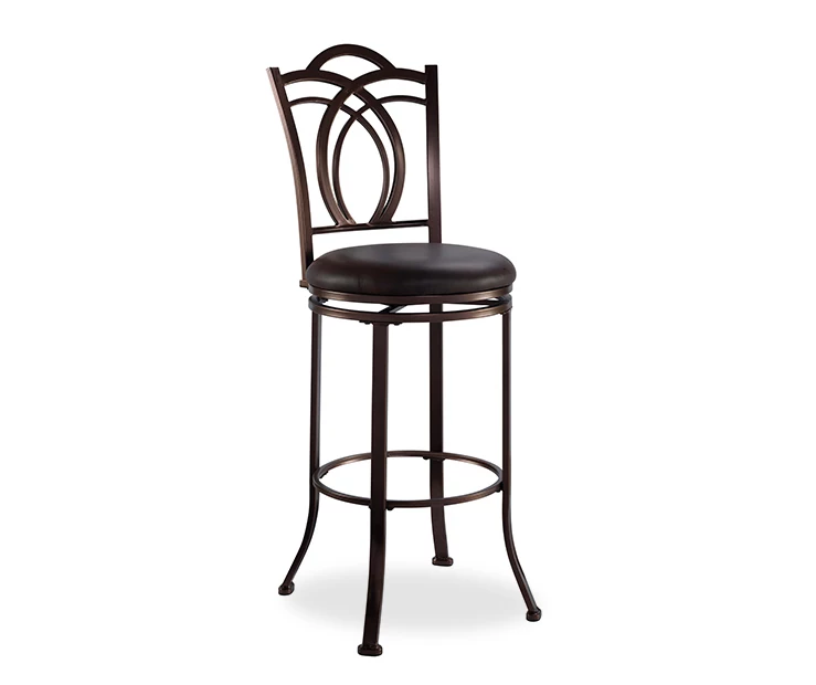 Dakota Brown Metal Faux Leather Upholstered Bar Stool 3 Dakota Brown Metal Faux Leather Upholstered Bar Stool