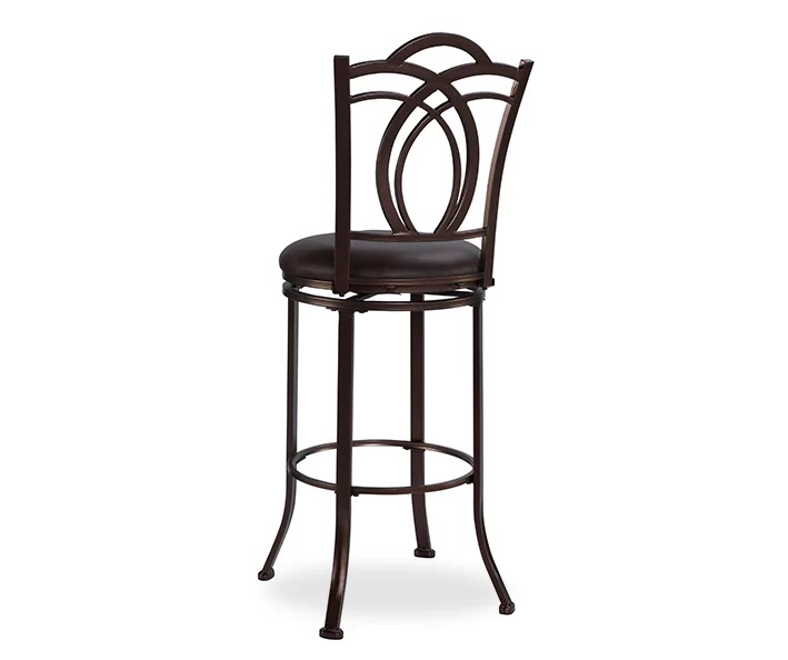Dakota Brown Metal Faux Leather Upholstered Bar Stool 5 Dakota Brown Metal Faux Leather Upholstered Bar Stool - Image 3