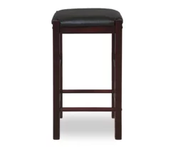 Bay Espresso Faux Leather & Wood Counter Stools, 2-Pack -Storage supplies store 810543043 5