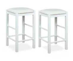 Bay Faux Leather & Wood Counter Stools, 2-Pack -Storage supplies store 810543048 4