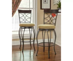 Jones Brown Curved Metal Upholstered Swivel Counter Stool -Storage supplies store 810543049 2