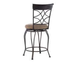 Jones Brown Curved Metal Upholstered Swivel Counter Stool -Storage supplies store 810543049 3