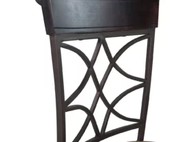Jones Brown Curved Metal Upholstered Swivel Counter Stool -Storage supplies store 810543049 4