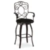 Nate Bronze Faux Leather Upholstered Crested Back Bar Stool -Storage supplies store 810543050 1