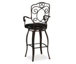 Nate Bronze Faux Leather Upholstered Crested Back Bar Stool 7 Nate Bronze Faux Leather Upholstered Crested Back Bar Stool -Storage supplies store 810543050 4