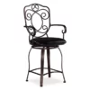 Nate Bronze Faux Leather Upholstered Crested Back Counter Stool -Storage supplies store 810543051 1