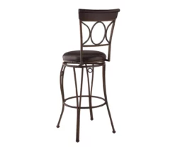 Memphis Black Metal & Brown Faux Leather Circle Back Bar Stool 19 Memphis Black Metal & Brown Faux Leather Circle Back Bar Stool -Storage supplies store 810543052 A2 4