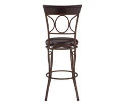 Memphis Black Metal & Brown Faux Leather Circle Back Bar Stool 20 Memphis Black Metal & Brown Faux Leather Circle Back Bar Stool -Storage supplies store 810543052 A2 5