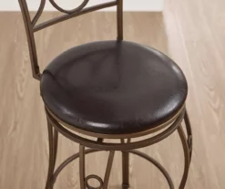 Memphis Black Metal & Brown Faux Leather Circle Back Bar Stool 16 Memphis Black Metal & Brown Faux Leather Circle Back Bar Stool -Storage supplies store 810543052 A8 10