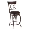 Memphis Black Metal & Brown Faux Leather Circle Back Counter Stool -Storage supplies store 810543053 A0 1