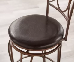 Memphis Black Metal & Brown Faux Leather Circle Back Counter Stool -Storage supplies store 810543053 A0 10