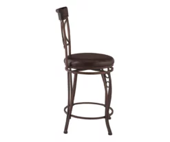 Memphis Black Metal & Brown Faux Leather Circle Back Counter Stool -Storage supplies store 810543053 A1 3