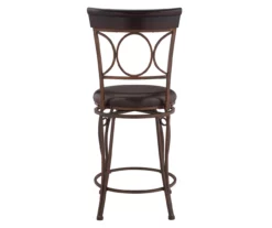 Memphis Black Metal & Brown Faux Leather Circle Back Counter Stool -Storage supplies store 810543053 A2 5
