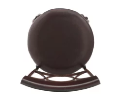 Memphis Black Metal & Brown Faux Leather Circle Back Counter Stool -Storage supplies store 810543053 A4 6