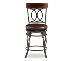 Kelley Brown & Matte Bronze Metal Ox Back Swivel Bar Stool 7 Kelley Brown & Matte Bronze Metal Ox Back Swivel Bar Stool -Storage supplies store 810543056 3