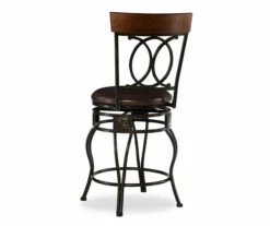 Kelley Brown & Matte Bronze Metal Ox Back Swivel Bar Stool 8 Kelley Brown & Matte Bronze Metal Ox Back Swivel Bar Stool -Storage supplies store 810543056 4