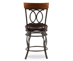 Kelley Brown & Matte Bronze Metal Ox Back Swivel Bar Stool 9 Kelley Brown & Matte Bronze Metal Ox Back Swivel Bar Stool -Storage supplies store 810543056 5