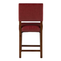 Lanier Red Upholstered Wood Nailhead Counter Stool -Storage supplies store 810543060 3