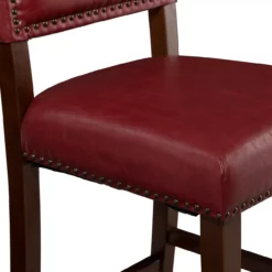 Lanier Red Upholstered Wood Nailhead Counter Stool -Storage supplies store 810543060 5