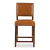 Lanier Caramel Upholstered Wood Nailhead Counter Stool 2 Lanier Caramel Upholstered Wood Nailhead Counter Stool -Storage supplies store 810543061 1