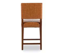 Lanier Caramel Upholstered Wood Nailhead Counter Stool -Storage supplies store 810543061 5