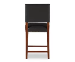 Lanier Black Upholstered Wood Nailhead Counter Stool -Storage supplies store 810543062 5
