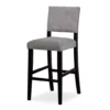 Marianna Dark Gray Washed Upholstered Velvet Bar Stool -Storage supplies store 810543063 1