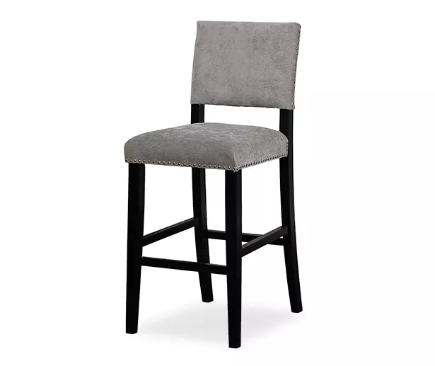 Marianna Dark Gray Washed Upholstered Velvet Bar Stool 3 Marianna Dark Gray Washed Upholstered Velvet Bar Stool