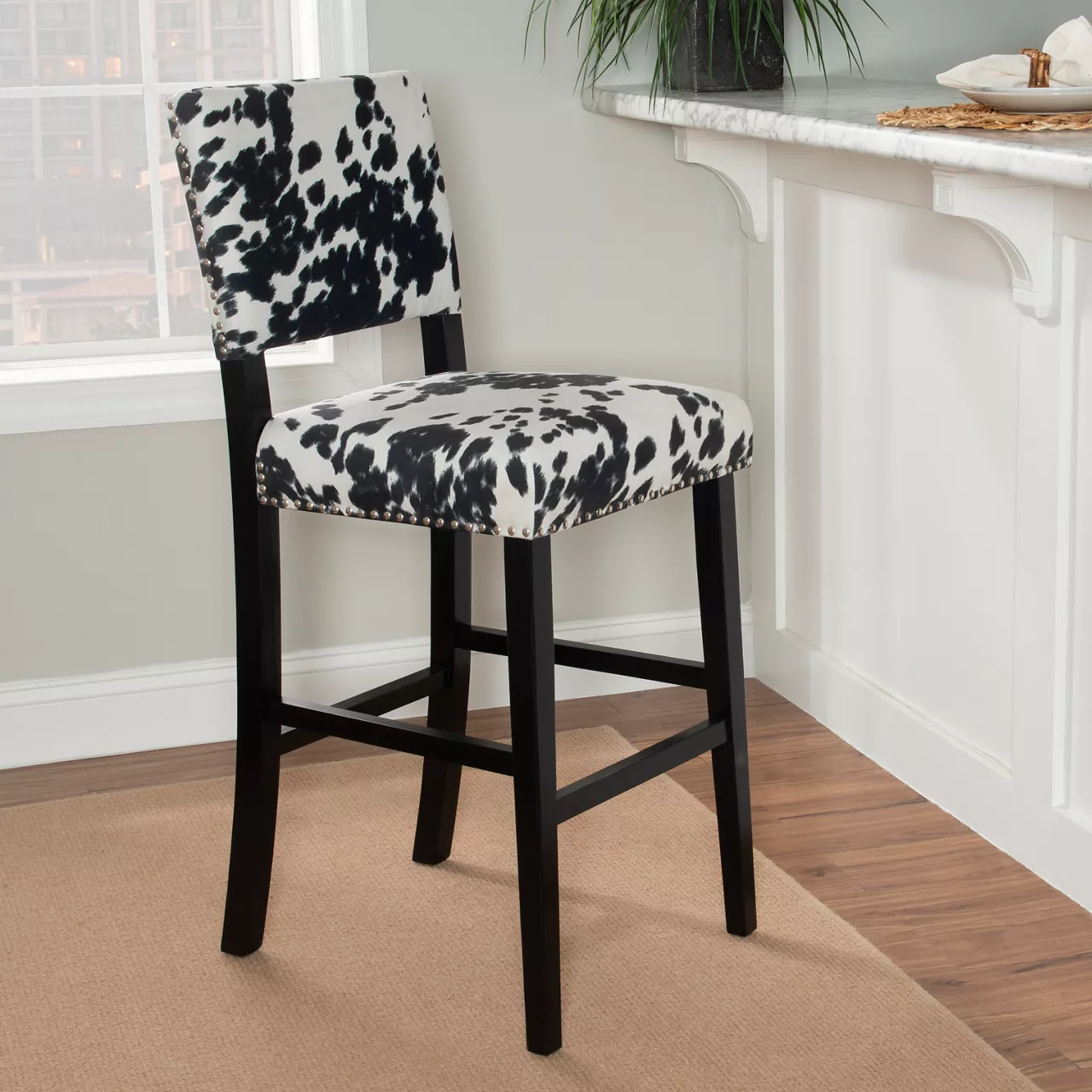 Marianne 44.75" Cow Print Upholstered Bar Stool 9 Marianne 44.75" Cow Print Upholstered Bar Stool - Image 7