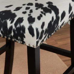 Marianne 44.75" Cow Print Upholstered Bar Stool 21 Marianne 44.75" Cow Print Upholstered Bar Stool -Storage supplies store 810543064 5