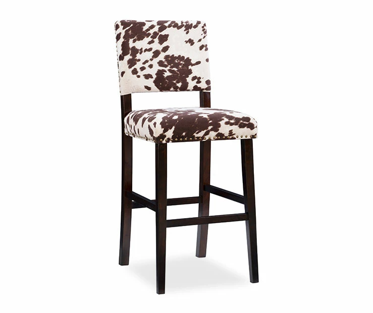 Marianne 44.75" Cow Print Upholstered Bar Stool 3 Marianne 44.75" Cow Print Upholstered Bar Stool
