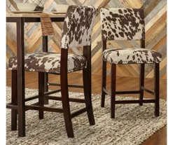 Marianne 38.75" Cow Print Upholstered Counter Stool -Storage supplies store 810543066 2