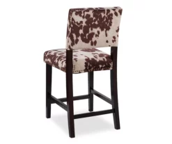Marianne 38.75" Cow Print Upholstered Counter Stool -Storage supplies store 810543066 4