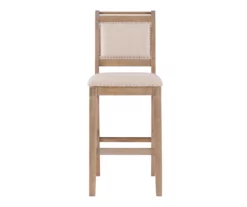 Aubrey Natural Upholstered Wood Nailhead Bar Stool 17 Aubrey Natural Upholstered Wood Nailhead Bar Stool -Storage supplies store 810543069 A0 2