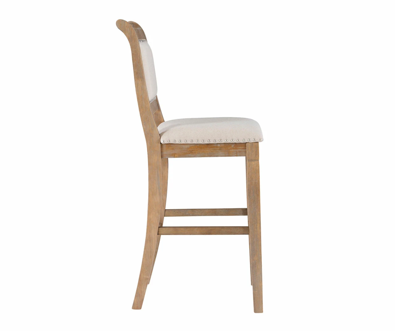 Aubrey Natural Upholstered Wood Nailhead Bar Stool 9 Aubrey Natural Upholstered Wood Nailhead Bar Stool - Image 7