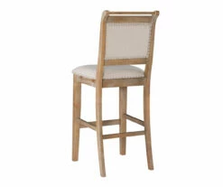 Aubrey Natural Upholstered Wood Nailhead Bar Stool 19 Aubrey Natural Upholstered Wood Nailhead Bar Stool -Storage supplies store 810543069 A0 4