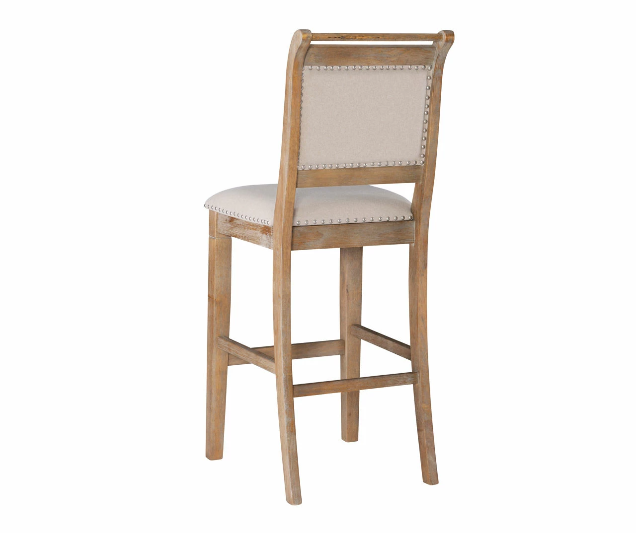 Aubrey Natural Upholstered Wood Nailhead Bar Stool 10 Aubrey Natural Upholstered Wood Nailhead Bar Stool - Image 8