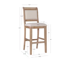 Aubrey Natural Upholstered Wood Nailhead Bar Stool 21 Aubrey Natural Upholstered Wood Nailhead Bar Stool -Storage supplies store 810543069 A8