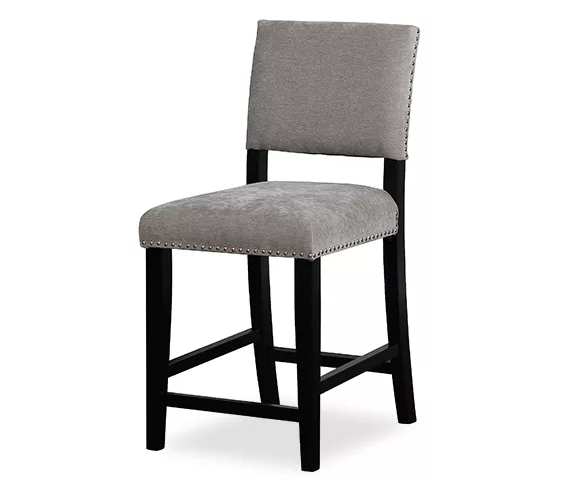 Marianna Dark Gray Washed Upholstered Velvet Counter Stool 3 Marianna Dark Gray Washed Upholstered Velvet Counter Stool
