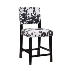 Marianne 38.75" Cow Print Upholstered Counter Stool -Storage supplies store 810543072 1