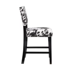 Marianne 38.75" Cow Print Upholstered Counter Stool -Storage supplies store 810543072 3