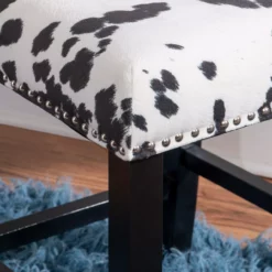 Marianne 38.75" Cow Print Upholstered Counter Stool -Storage supplies store 810543072 6