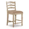 Bristol Whitewash Padded Wood Counter Stool -Storage supplies store 810543074 1