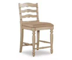 Bristol Whitewash Padded Wood Counter Stool