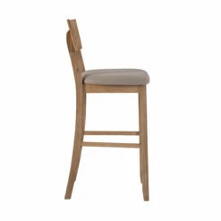Jessie Gray Wash Upholstered Wood Bar Stool -Storage supplies store 810543075 3